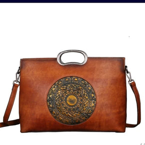 Stylish Emboss Pattern Leather Handbag